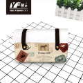 Custom vintage label style PU leather handbag cosmetic bag pencil case&bag multifunctional bag