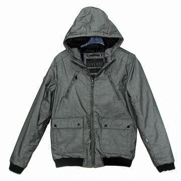 Men's winter jacket, made of cotton/nylon fabric, poly filled