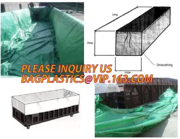 PE Dumpster Container Drawing Liners, open top drawstring dumpster container liners, Large durable drawstring dumpster container