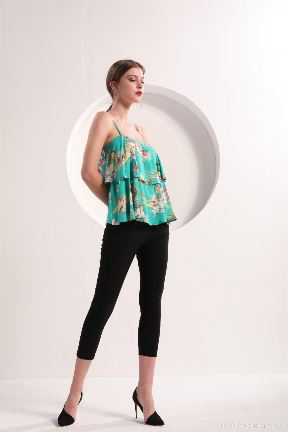 Gelaagde top met bloemenprint voor dames