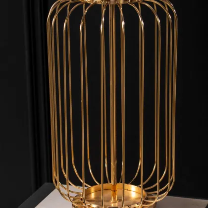 Manor Corridor Beside Decoration: Luxury Golden Iron Net Base Table Lamp for Study Desk