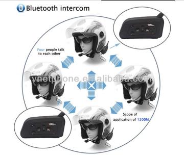 4 riders 1200m fm bluetooth wireless helmet walkie talkie