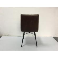 Brown PU leather dining chair