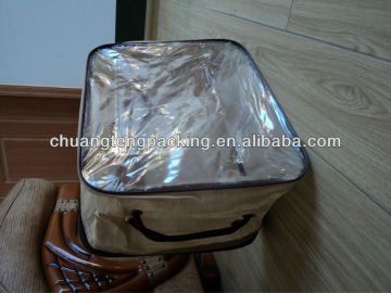 Pvc blanket bag packaging bag with 2pcs rope handles pvc quilt bag
