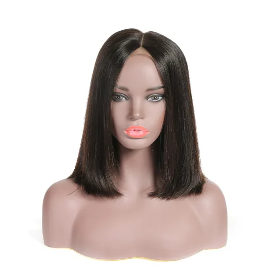 180% Peruvian Short Bob Lace Front Human Hair Wigs Straight Glueless Cut Short Wig for Black Women
