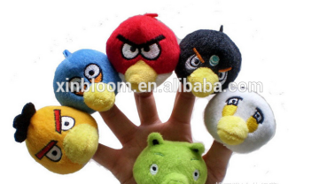 little birds theme 5 colors plush finger puppet 6 in 1 set toy doll