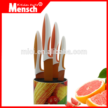 5pcs non stick blade with plastic kitchen knife block