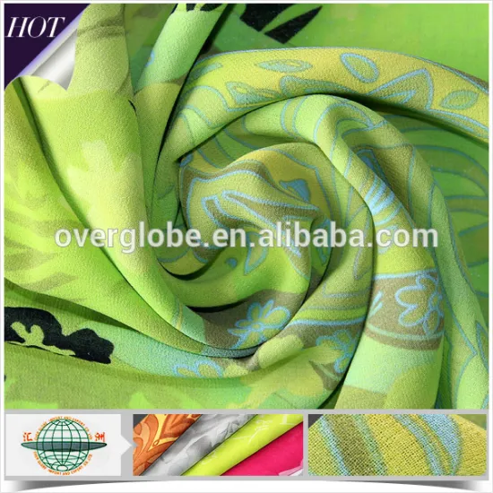 Hot Sale High Quality 100% Polyester Peach Chiffon Printed Fabric for Lady Dress