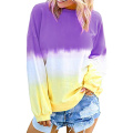 Women Long Sleeve Sweatshirt Colorblock