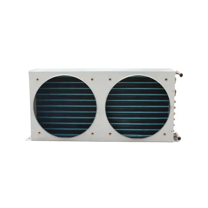 Double Duct Copper Tube Condenser Coil for Refrigerated Display Cabinets