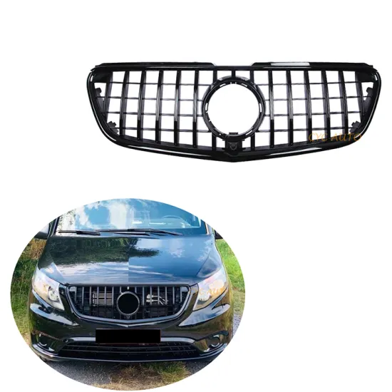 Black GT Panamericana Style Front Bumper Grille with Camera Hole for Mercedes-Benz V-Class/Vito Van (2016-2019)