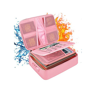 Custom Pink Fireproof Waterproof Money Bag Document Organizer
