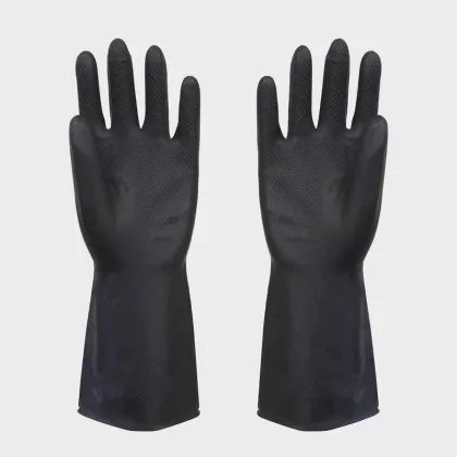 Black Industrial Latex Gloves , Diamond Rubber Safety Working Gloves