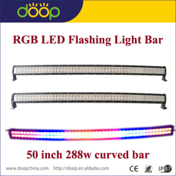 Aluminum auto lighting bar RGB 50inch 288w Offroad LED Front Light Bars