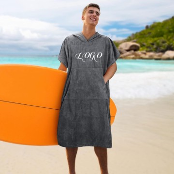 Poncho à la plage à capuche à capuche en microfibre adulte