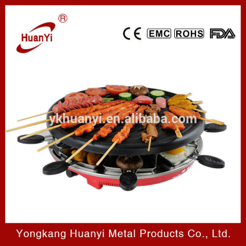 Electric multi-side 8-person raclette party grill