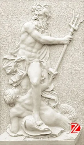 Outdoor wall male nude relief