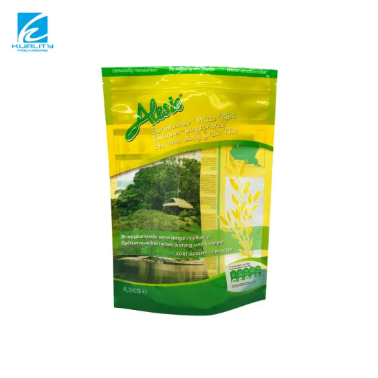 White Flour Rice Packaging Bags - Custom Design Side Gusset Plastic Stand Up Pouch