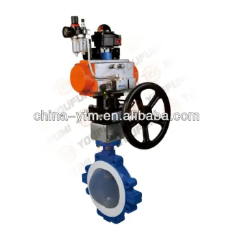 Pneumatic Lug Butterfly Vlave PTFE Lined WCB