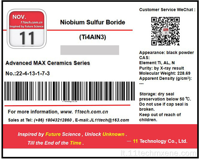 „Superfine Titanium“ aliuminio nitrido max ti4aln3 milteliai