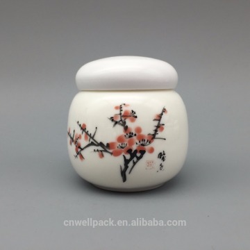 Different sizes colorful ceramic jars for cosmetic products