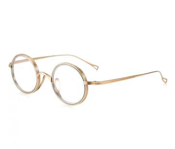 Womens Mens Titanium Round Gold Designer Glasses