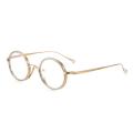 Frauen Herren Titanrunde Gold Designerbrille