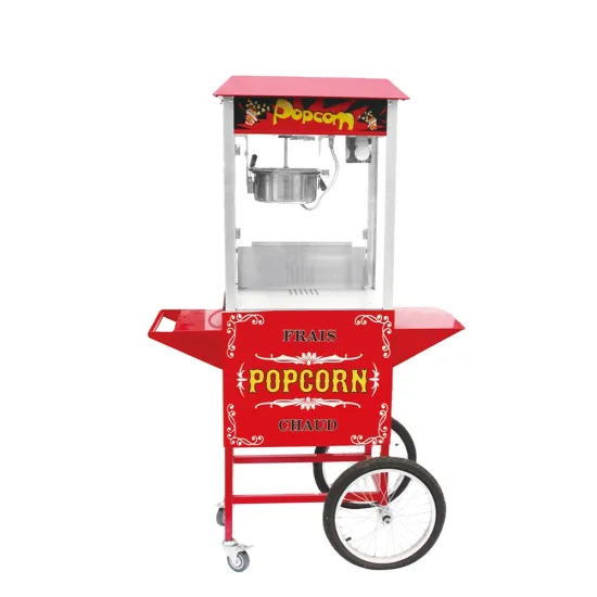 Professional Grade 8oz Automatic Popcorn Machine with Cart and Single Kettle for Commercial Use