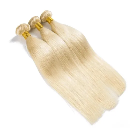 Rebecca 15A Top Best Quality 613 Blonde Straight Weave Raw 100% hair virgin human hair bundles Human Hair Extension Vendors