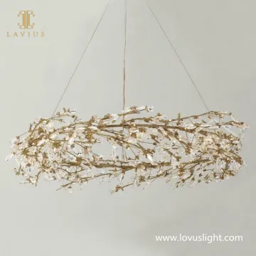Golden beautiful small custom villa chandelier Light luxury villa living room bedroom creative chandelier