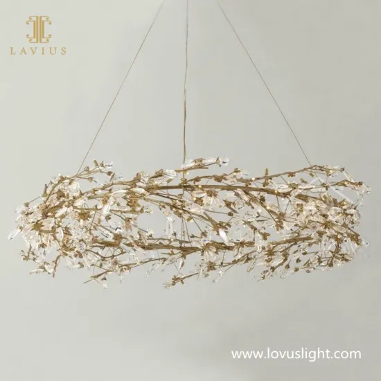 Golden beautiful small custom villa chandelier Light luxury villa living room bedroom creative chandelier