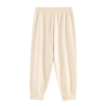 Dames elastische taille beige broek groothandel