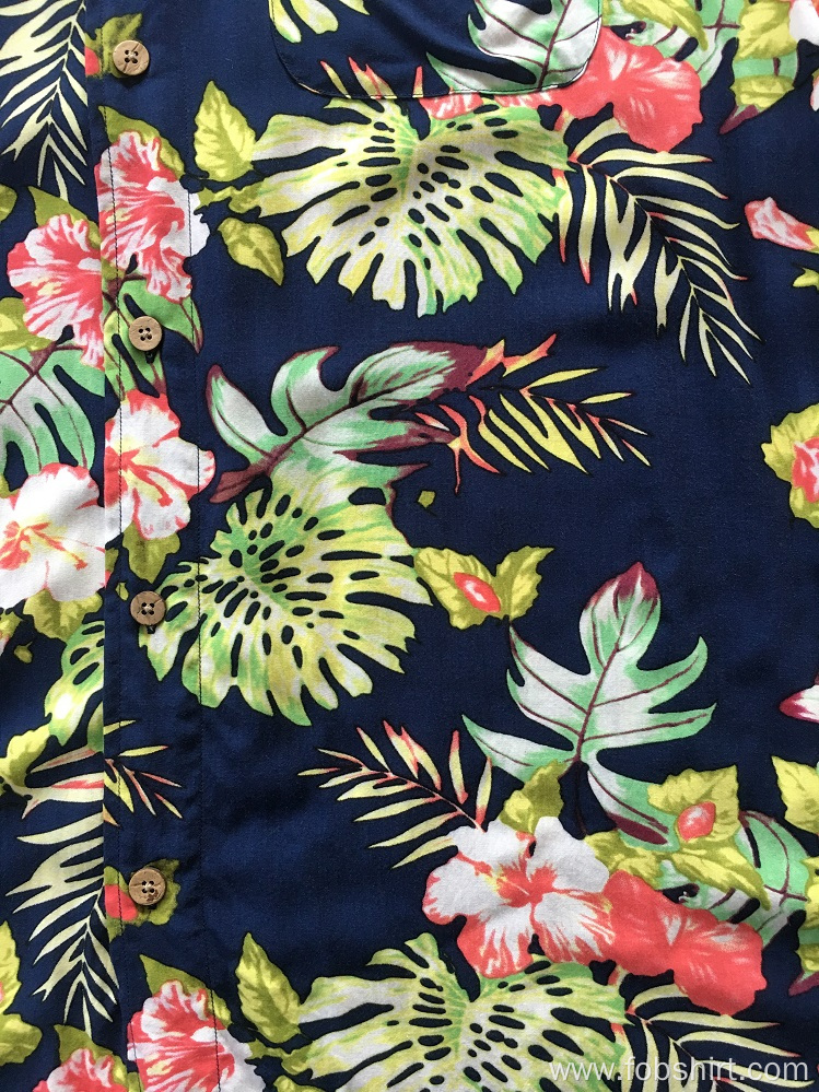 Cotton Printing Hawaii Shirt For Seaside