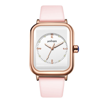 Silicone Strap Ladies Quartz observa para mulheres