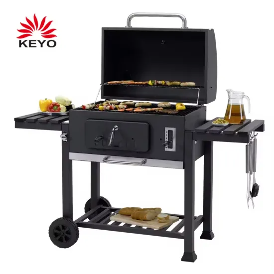Durable Heavy Duty Barbeque Smoker Machine Trolley Metal Steel Charcoal bbq Grills with Side Table S/M/XL