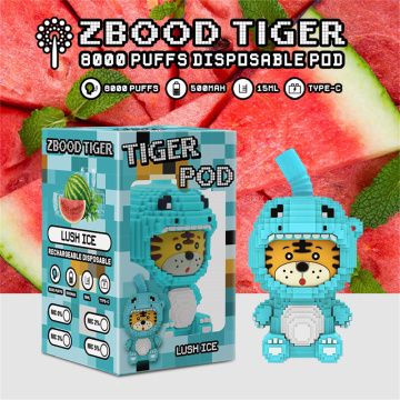 Wholesale Zbood Tiger Pod 8000puffs 16ml Disposable Vape