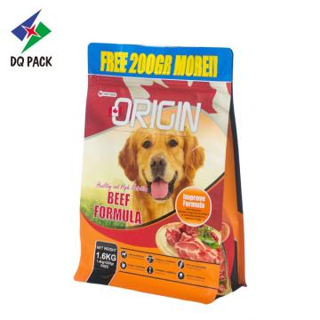 Pet Food Quad Seal Pouch Flat Bottom Pouch