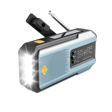 Outdoor Survival Radio: Hand-Crank, Solar, USB Rechargeable with SOS Alert, LED Light, and Flashlight