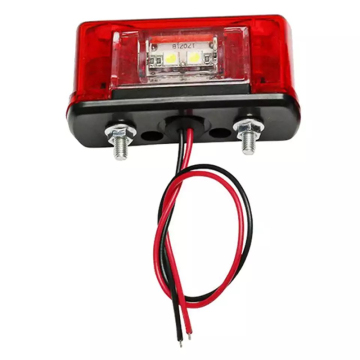Universal 12V/24V Red LED License Plate Light for Cars, Trucks, and Trailers