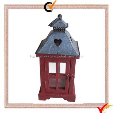 Handcrafted wooden candle lantern