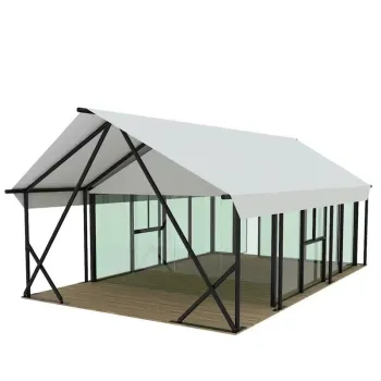European-Style Outdoor Camp Hotel Tent with Warm Glass Wall