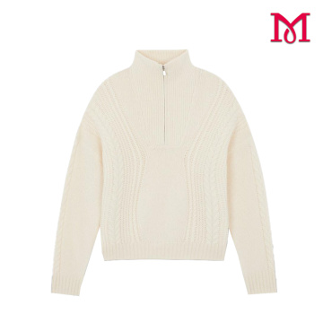 Top de punto blanco elegante para mujer