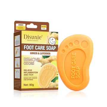 Ginger Lavender Foot Care Soap with Coconut Oil: Removes Odors, Relieves Inflammation, Repairs Dry Cracks