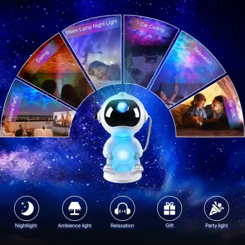 Лампа галактики астронавта: свет для расслабления домашнего релаксации
