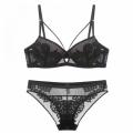 Op voorraad transparante kanten push-up bh bikini