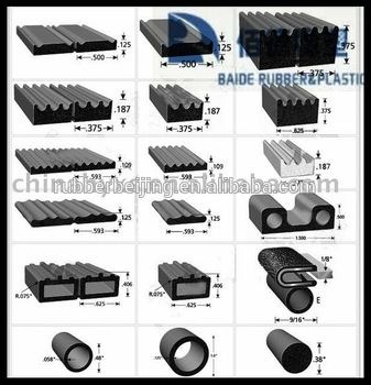 Different rubber profiles for glass