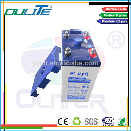 Oliter eco-friendly 600ah 2v deep cycle lead acid solar battery