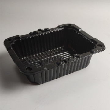 black pet material opaque food tray disposable