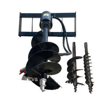 Skid Steer Hydraulic Auger Attachment with 3 Drill Bits (6", 12", 14")
