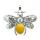 Gemstone Elegent Crystal Bee Pendant 12x15mm Gem Oval Shape Little Bee Pendants Alloy Bee for DIY Jewelry Making